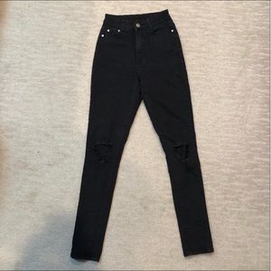 Black high waisted ripped jeans